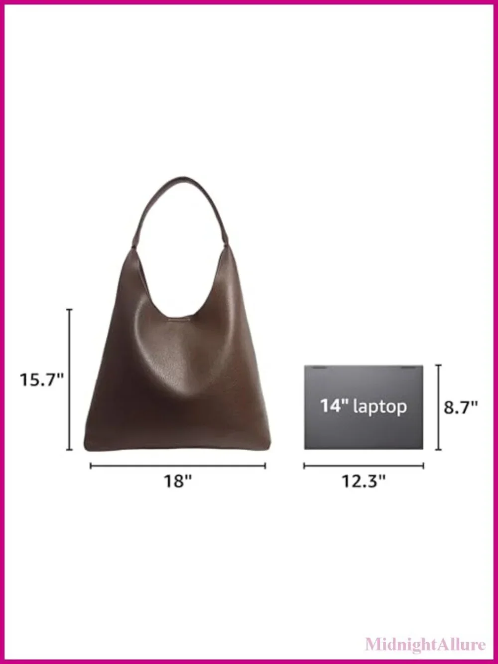 Soft Vegan Leather Slouchy Hobo Bag Shoulder Handbag Tote Purse